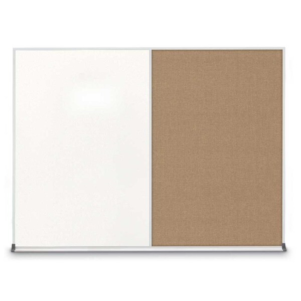 Triple Door Radius Corkboard, 96"X48", B, UV8006-BRONZE-BUFF